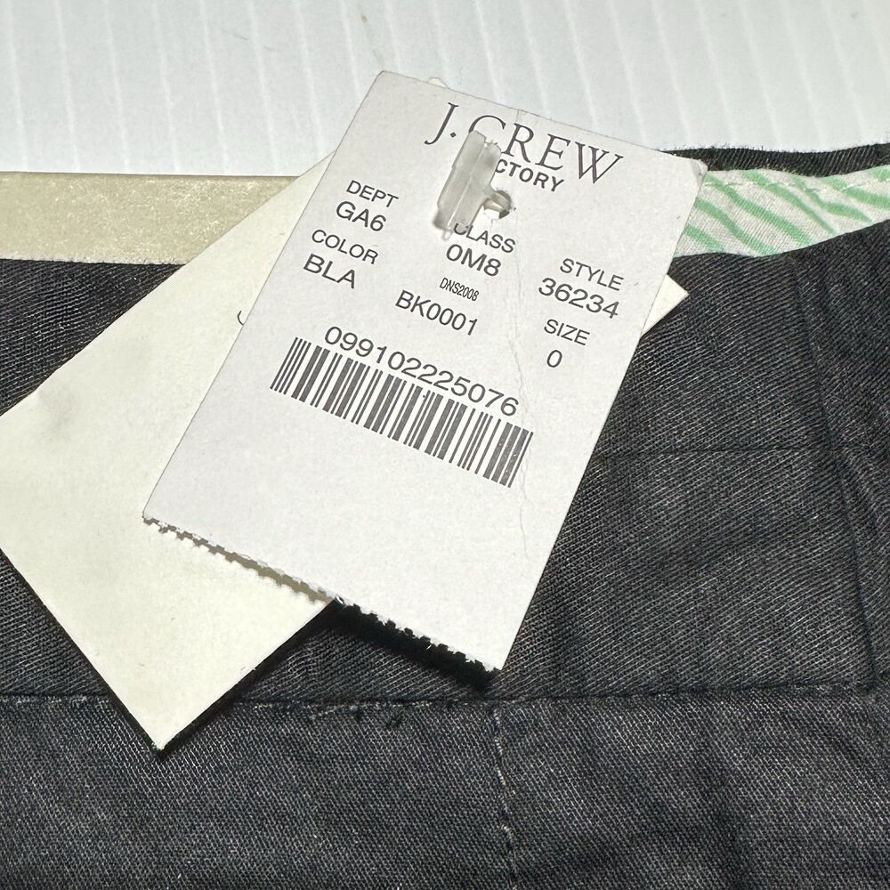 J.Crew Chino Classic Twill Shorts Womens Size 0 Black City Fit Broken In 3” NWT - Picture 2 of 9